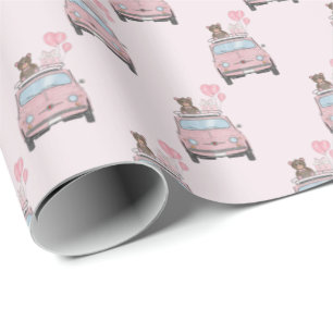 Papier Cadeau Fille Baby shower Fiat 500