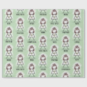 Papier Cadeau Fille Baguette Mariée avec Texte de Mariage sur Fo (Plat)