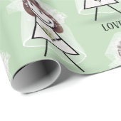 Papier Cadeau Fille Baguette Mariée avec Texte de Mariage sur Fo (Coin rond)