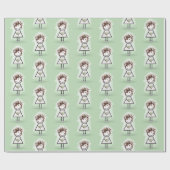 Papier Cadeau Fille Baguette Mariée En Bask (Plat)