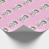 Papier Cadeau Fille Baguette Mariée en Baskets sur Points (Coin)