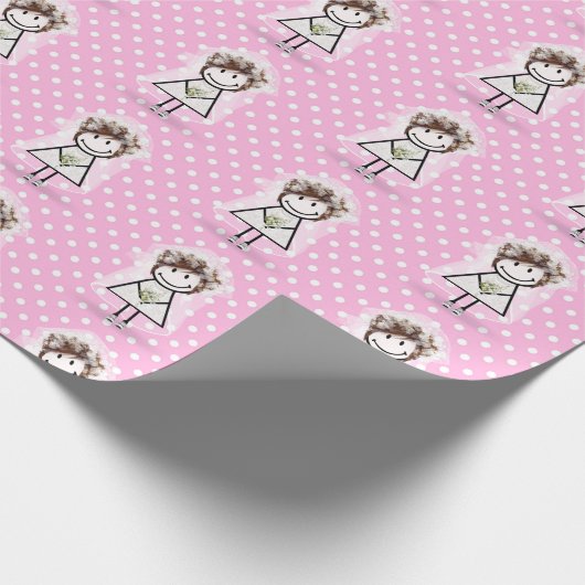 Papier Cadeau Fille Baguette Mariée en Baskets sur Points (Coin)