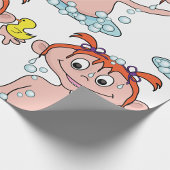Papier Cadeau Fille Bath Time Amusant avec canard en caoutchouc 