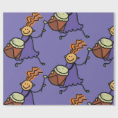 Papier Cadeau Fille batteur (Plat)
