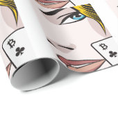 Papier Cadeau Fille Bitcoin (Coin rond)