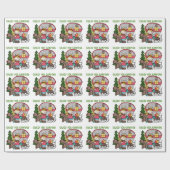 Papier Cadeau Fille blonde folle pour camper (Plat)