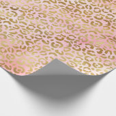 Papier Cadeau Fille Blush Pink Tie Dye Empreinte de léopard or (Coin)