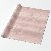 Papier Cadeau Fille Blush rose Glitzy Marbre Anniversaire (Déroulé)