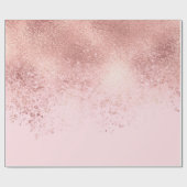 Papier Cadeau Fille Blush Rose Or Sprayed Confetti Ombre (Plat)