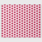 Papier Cadeau Fille Cerises rouges roses Anniversaire (Plat)