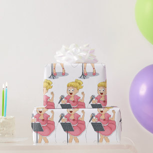 Papier Cadeau Fille chante