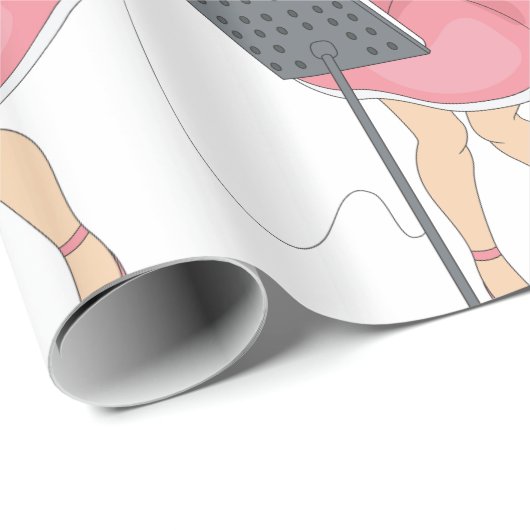 Papier Cadeau Fille chante (Coin rond)