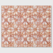 Papier Cadeau Fille Chic Rose Gold Pearl Fleurs Abstraites (Plat)