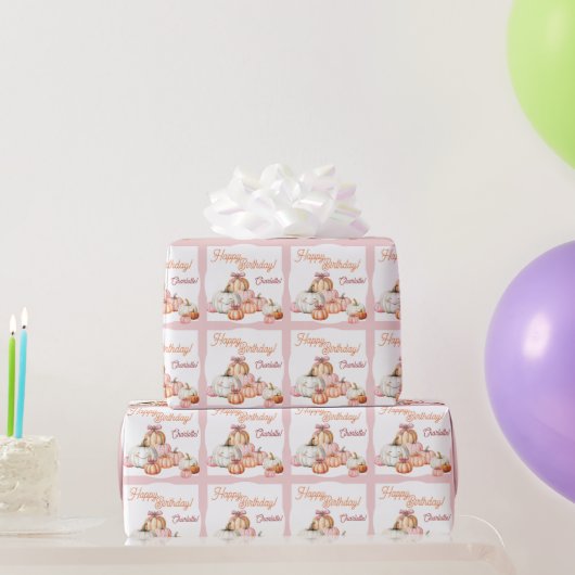 Papier Cadeau Fille Citrouille Patch Bows fête d'anniversaire (Cadeaux de fête)