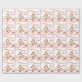 Papier Cadeau Fille Citrouille Patch Bows fête d'anniversaire (Plat)