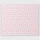 Papier Cadeau Fille Coeur Motif rose blanc (Plat)