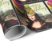 Papier Cadeau Fille d'anniversaire, Mona Lisa (Coin rond)