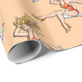 Papier Cadeau Fille dans un verre à Martini 2 PAPIER À REPASSER (Coin rond)