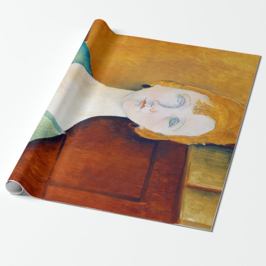 Papier Cadeau Fille dans une blouse verte, Modigliani (Déroulé)