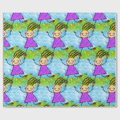 Papier Cadeau Fille dansante (Plat)