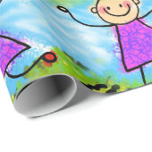 Papier Cadeau Fille dansante (Coin rond)