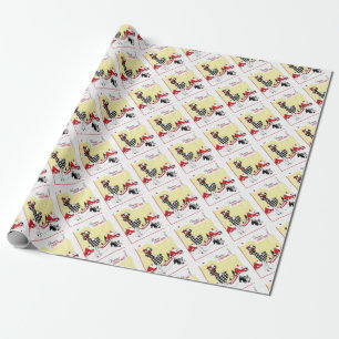 Papier Cadeau Fille d'art déco et chien de Scotty