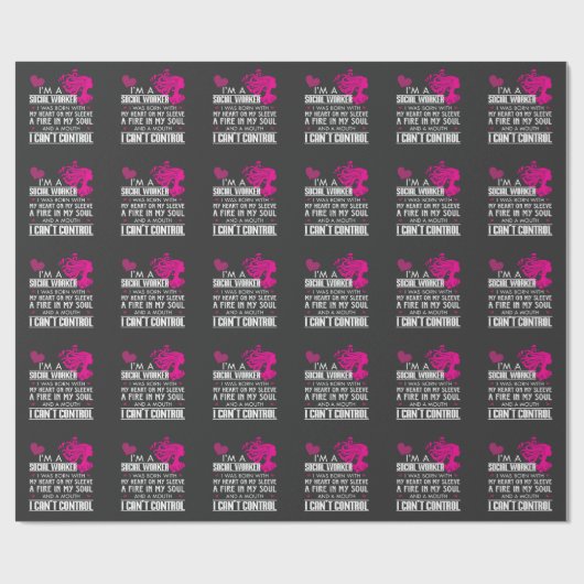 Papier Cadeau Fille d'assistant social (Plat)