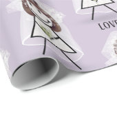 Papier Cadeau Fille de dessin bâton de mariée avec texte de mari (Coin rond)