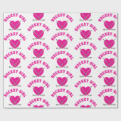 Papier Cadeau Fille de hockey (Plat)