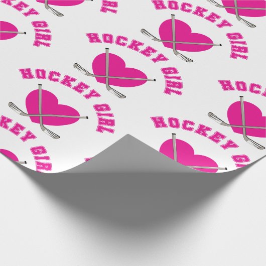 Papier Cadeau Fille de hockey (Coin)