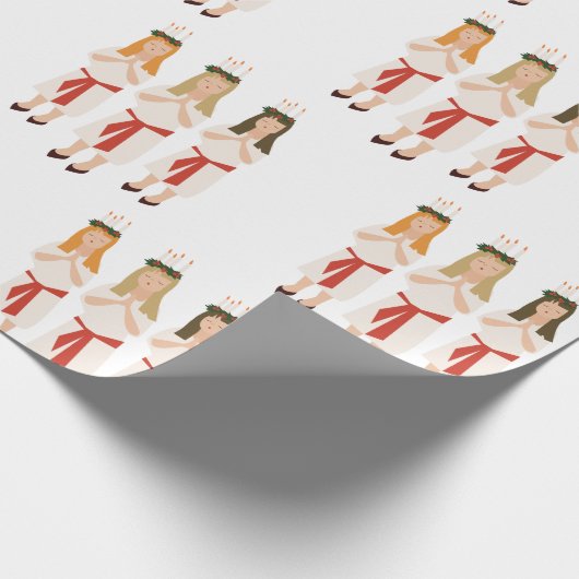 Papier Cadeau Fille de Noël suédoise (Coin)