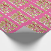 Papier Cadeau Fille de pain d'épices (Coin)