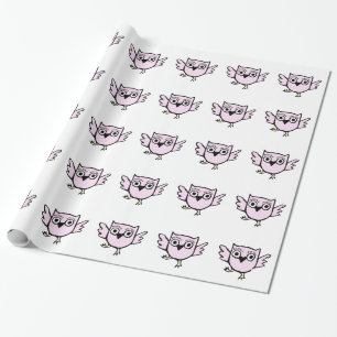 Papier Cadeau Fille de rose de hibou de bébé de danse