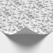 Papier Cadeau Fille De Tatouage Noir Et Blanc (Coin)