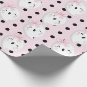 Papier Cadeau Fille d'Halloween Anniversaire Pink Black Polka po (Coin)
