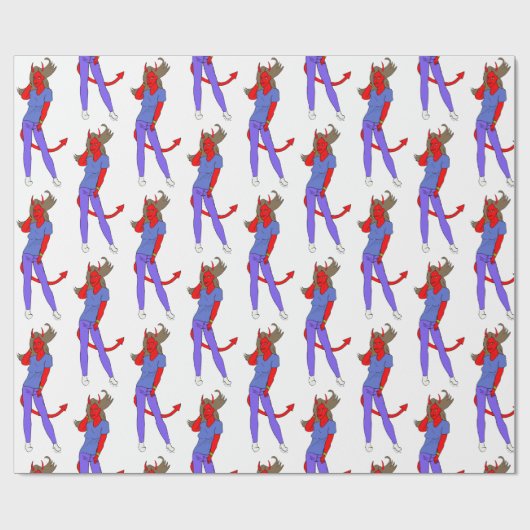 Papier Cadeau fille diable (Plat)