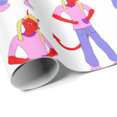 Papier Cadeau fille diable (Coin rond)