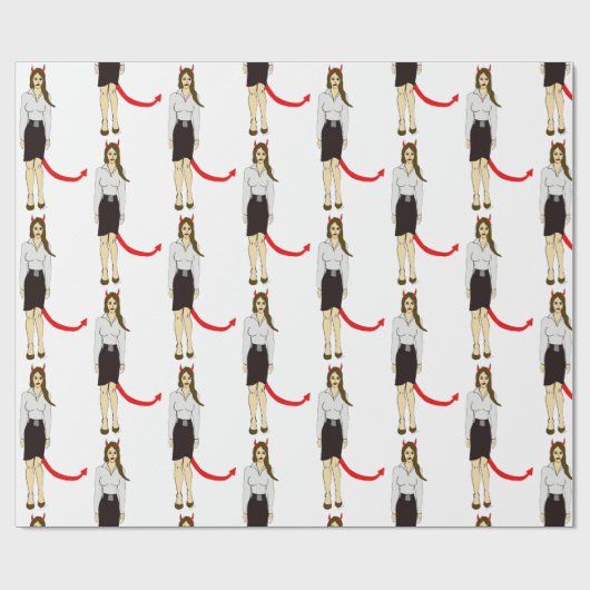 Papier Cadeau fille diable (Plat)