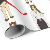 Papier Cadeau fille diable (Coin rond)
