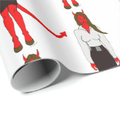 Papier Cadeau fille diable (Coin rond)