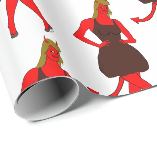Papier Cadeau fille diable (Coin rond)