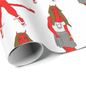 Papier Cadeau fille diable (Coin rond)