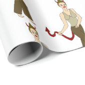 Papier Cadeau fille diable (Coin rond)