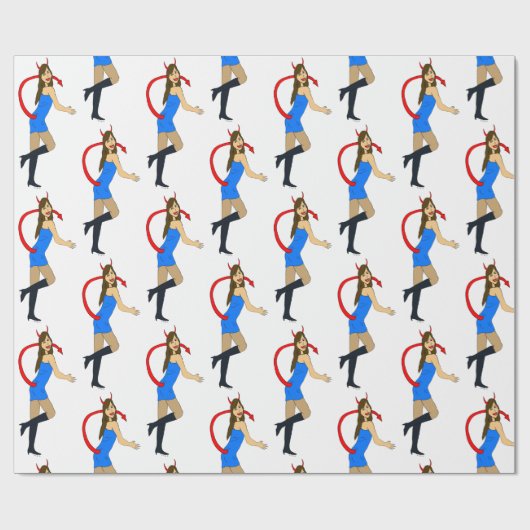 Papier Cadeau fille diable (Plat)