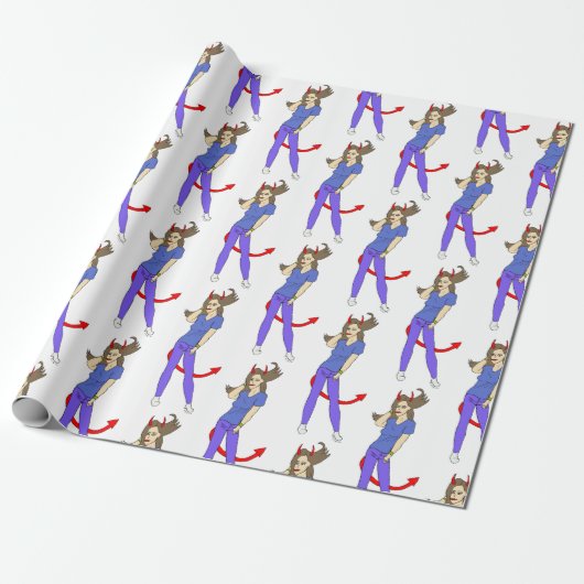 Papier Cadeau fille diabolique (Déroulé)