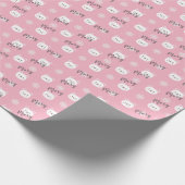 Papier Cadeau Fille d'ours rose de Noël personnalisée (Coin)