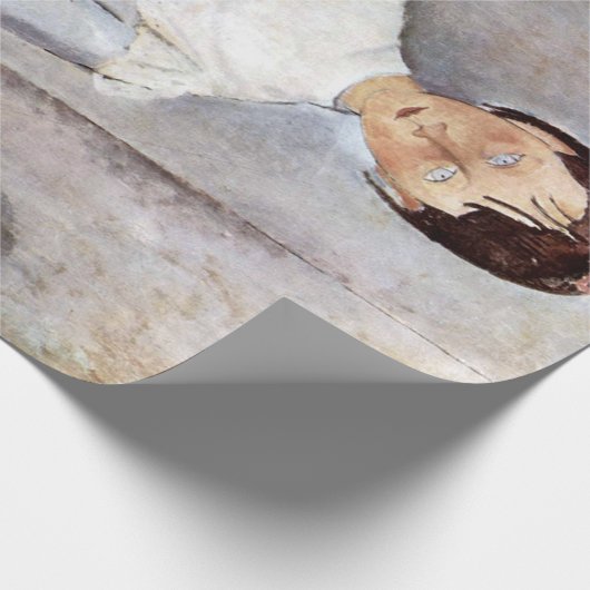 Papier Cadeau Fille en bleu, Modigliani (Coin)