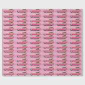 PAPIER CADEAU FILLE EN ROSE CLASSIQUE CADDY NOËL (Plat)