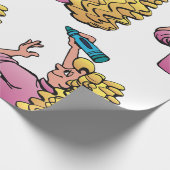 Papier Cadeau Fille enjouée avec crayon (Coin)