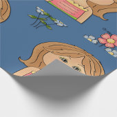 Papier Cadeau Fille Et Fleurs